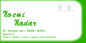 noemi madar business card